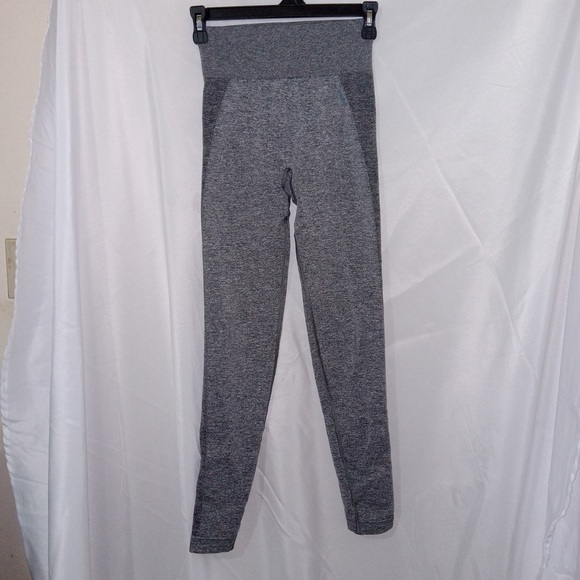 Gymshark Women's Flex High Waisted Seamless Leggings Gray Marl/Blue | Size XS - Picture 8 of 8